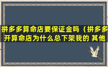 拼多多算命店要保证金吗（拼多多开算命店为什么总下架我的 其他家就没事）